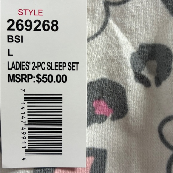 Disney Pink and Gray women’s Minnie Mouse Pajama Set sz L - Picture 5 of 8